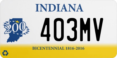 IN license plate 403MV