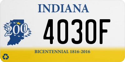 IN license plate 403OF