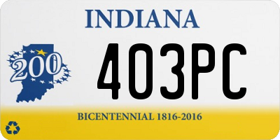 IN license plate 403PC