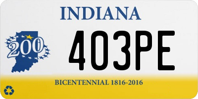 IN license plate 403PE