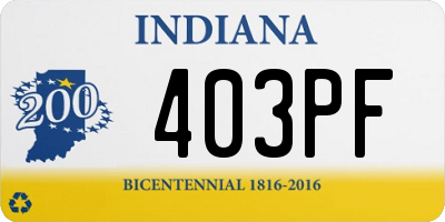 IN license plate 403PF