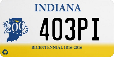 IN license plate 403PI