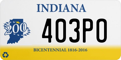 IN license plate 403PO