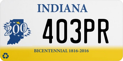 IN license plate 403PR