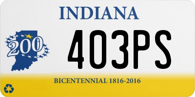 IN license plate 403PS