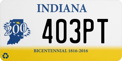 IN license plate 403PT