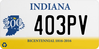 IN license plate 403PV