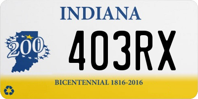 IN license plate 403RX