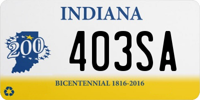 IN license plate 403SA