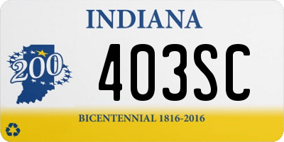 IN license plate 403SC