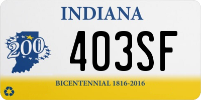 IN license plate 403SF