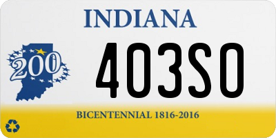 IN license plate 403SO