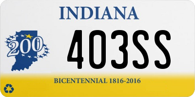 IN license plate 403SS