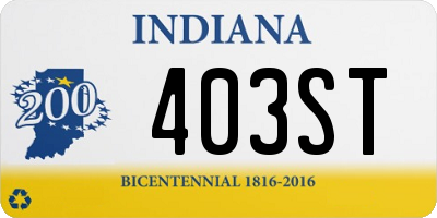 IN license plate 403ST