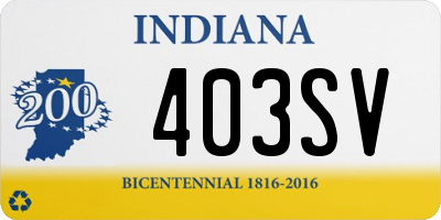 IN license plate 403SV