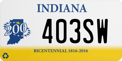 IN license plate 403SW