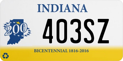 IN license plate 403SZ