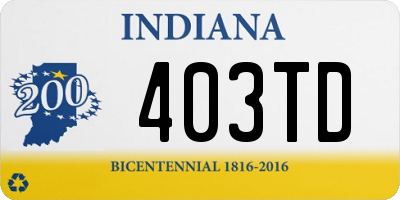 IN license plate 403TD