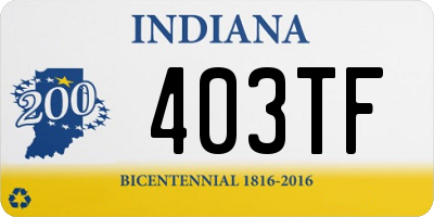 IN license plate 403TF