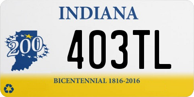 IN license plate 403TL