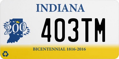 IN license plate 403TM