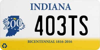 IN license plate 403TS