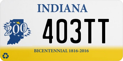 IN license plate 403TT