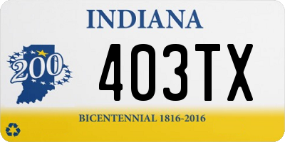 IN license plate 403TX