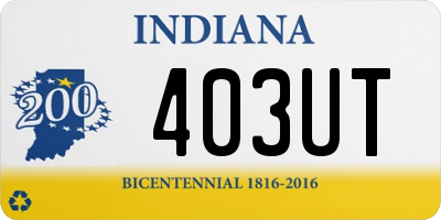 IN license plate 403UT