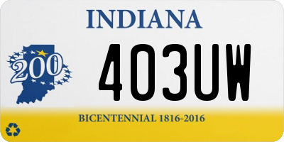 IN license plate 403UW