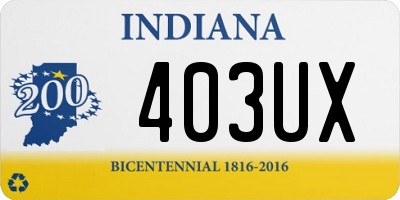 IN license plate 403UX