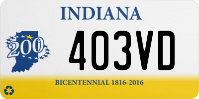 IN license plate 403VD