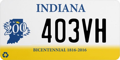 IN license plate 403VH