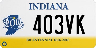 IN license plate 403VK