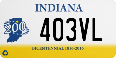 IN license plate 403VL