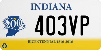 IN license plate 403VP