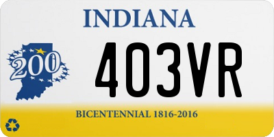 IN license plate 403VR