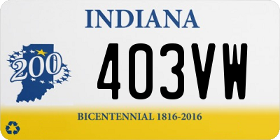 IN license plate 403VW