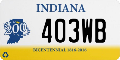 IN license plate 403WB