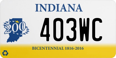 IN license plate 403WC