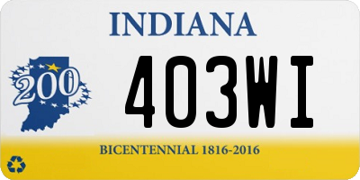 IN license plate 403WI