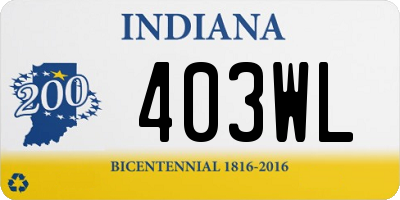 IN license plate 403WL