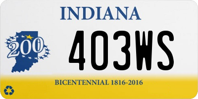 IN license plate 403WS