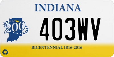 IN license plate 403WV