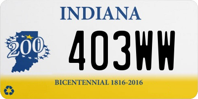 IN license plate 403WW