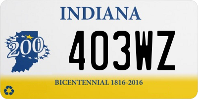 IN license plate 403WZ