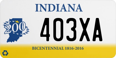 IN license plate 403XA