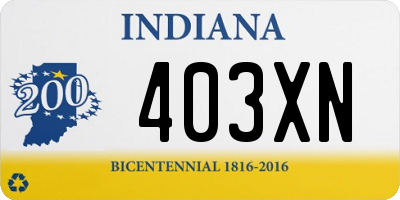IN license plate 403XN