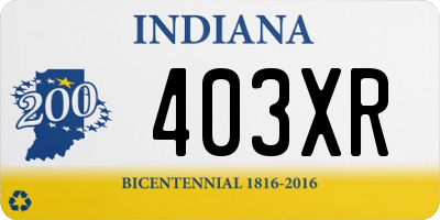 IN license plate 403XR