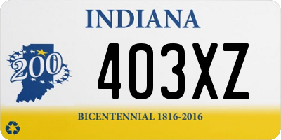 IN license plate 403XZ